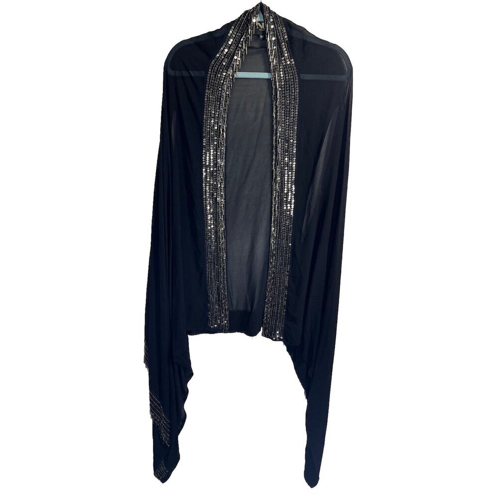 NU Denmark Heavy Beaded Black Elegant Boho shrug OS